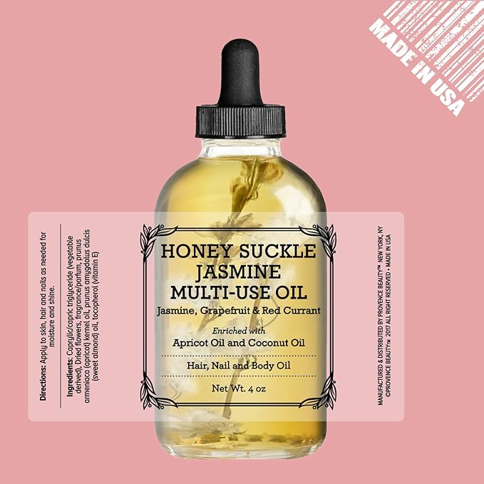 Multi-Use Face, Body & Hair Oil - Hydrates Skin, Restores Shine - With Apricot, Coconut Oil & Vitamin E - 4 Fl Oz
