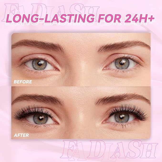 FADLASH Magnetic Eyelashes with Applicator Natural Look Magnetic Lashes Reusable 2 Pairs False Eyelashes Kit Easy to Wear and Remove (806+B7)