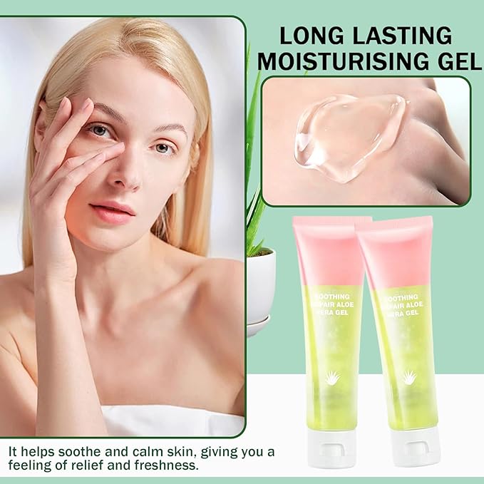 JunKuJK 4PCS Moisturizing Gel for Face & Body,Non-sticky Gel After Sun Aloe Lotion Skin Care,Fast Absorbing Long Lasting Refreshing Hydrating Face Moisturizer for All Skin Types 02