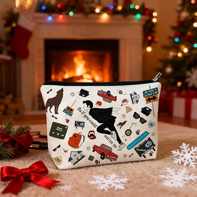 CLHHM Movie Vampire Makeup Bag Tv Show inspired Gift Twi light Merch Gifts for Women Movie Lovers Fans Sister Daughter Teachers Cosmetic Bag