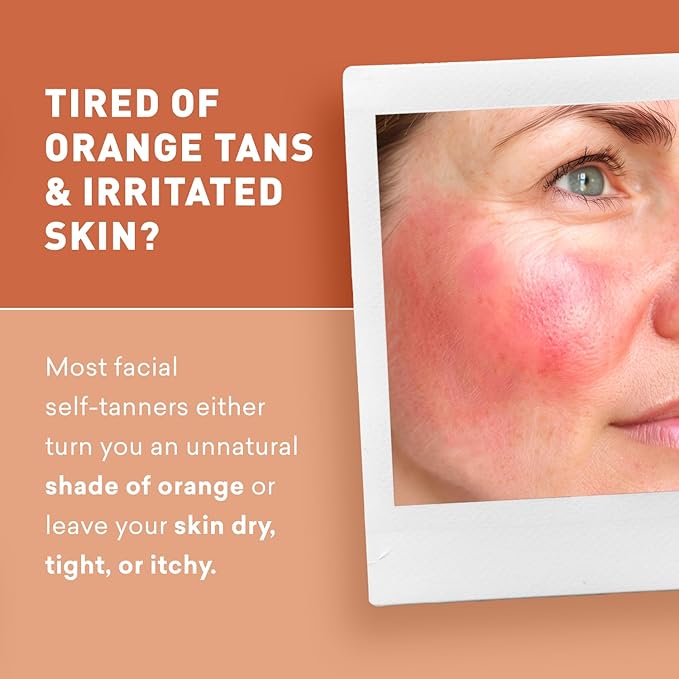 Sunless Tanning Daily Facial Cream | Self-Tanner | Sunless Tanning Lotion | Self-Tanning Lotion | Sunkiss Glow | Just Nutritive | 4 Oz