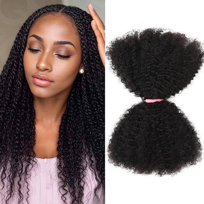 Teresa Springy Afro Twist Human Hair for Braids and Dreadlocks, Natural and Soft pre Fluffed Spring Twist Hair Can be Dyed and Bleached (22 Inch, 50g/Pack)