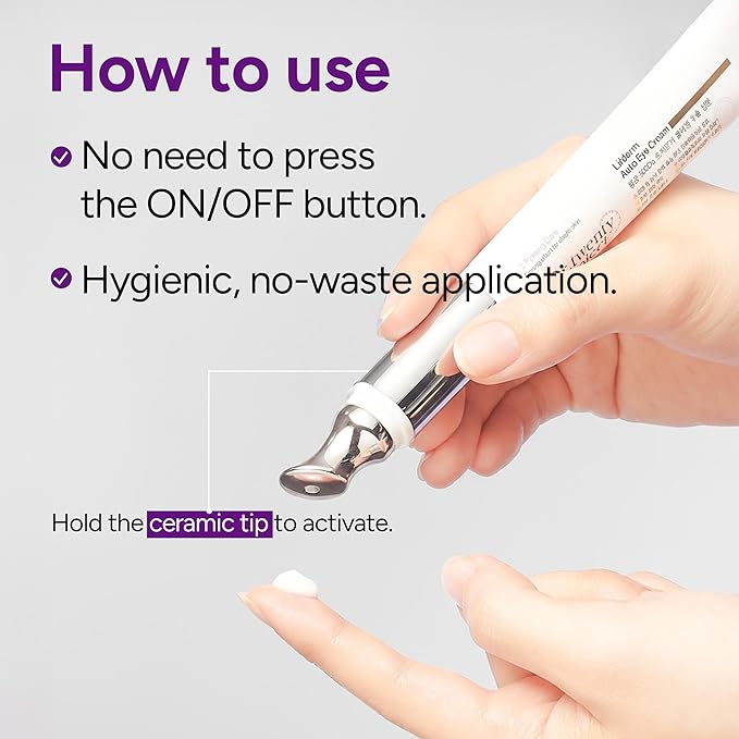 Dr.twentyproject Lifderm Eye Cream with Collagen & Vibrating Device for Wrinkles, Anti-Aging, Dark Circles – Lifting, Firming, Tightening, Depuffing, Nourishing Korean Skincare (20ml 0.6 fl oz)