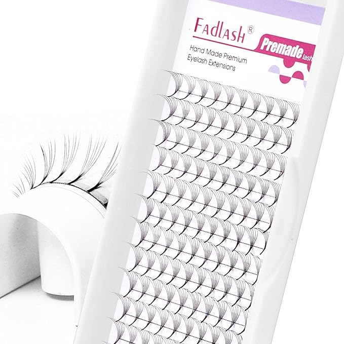 FADLASH Premade Lash Fans C Curl Premade Fans Eyelash Extensions 6D 0.07 Volume Lash Fans Premade Handmade Premade Lash Extensions Fans (6D-0.07C-12mm)