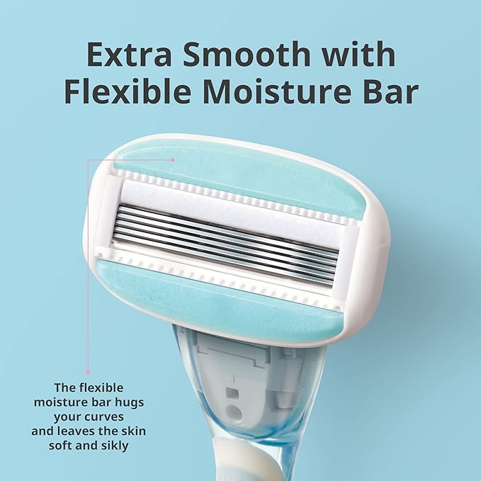 DORCO EVE5 Razor for Women, 1 Razor Handle and 4 Long-Lasting Blade Refills