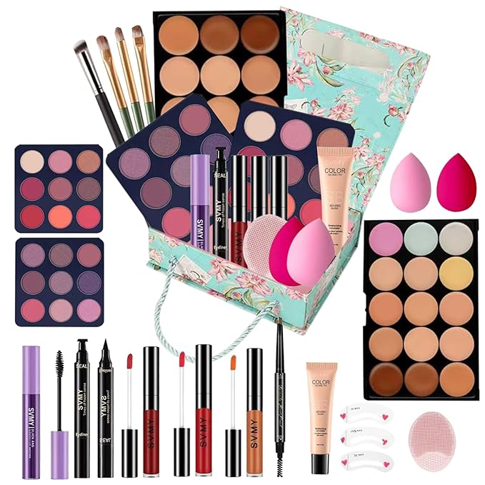 Makeup Kit for Teens Set For Women Makeup Kits Valentine's Day Makeup Sets Gift For Teens Girls Gift Travel Makeup Set Eyeshadow Palette Foundation Concealer Lipgloss