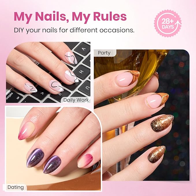 Beetles Gel Nail Tips Flat-X - Almond Short, 160pcs 16 Sizes, Pre-Etched Half Matte Full Cover Soft Acrylic False Nail Tips Clear Press on Easy DIY Extension Salon for Flat & Natural Nail Beds