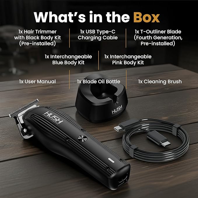 Hair Trimmer for Men - Cordless Hair Buzzer Cutting Kit with T-Blade, 7200 RPM Motor, Men's Haircut Machine Cutter Clippers Head Trimmers Set Barbers Tools