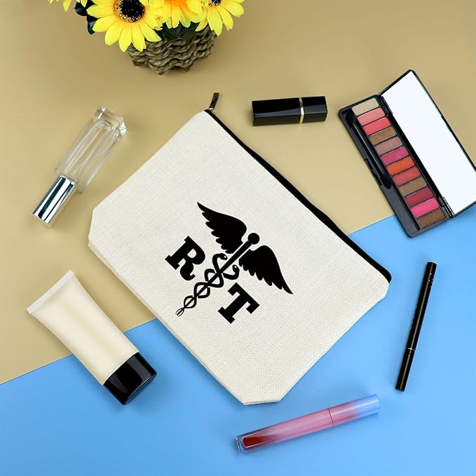 RT Gifts Respiratory Therapist Gifts RT Makeup Bag Respiratory Therapy Gifts for Women RT Student Gift Medical Graduate Gift Cosmetic Bag Pouch Christmas Birthday Gift for RT Respiratory Therapist