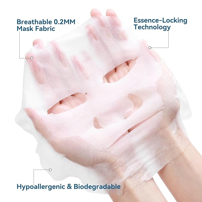 MISSEDSEN Collagen Face Mask with Hyaluronic Acid, Vitamin E Oil for Skin Care Hydrating, Moisturizing, Brightening & Anti Aging Face Masks Skincare for Oil, Dry, Acne, Sensitive All Skin Types 25PCS