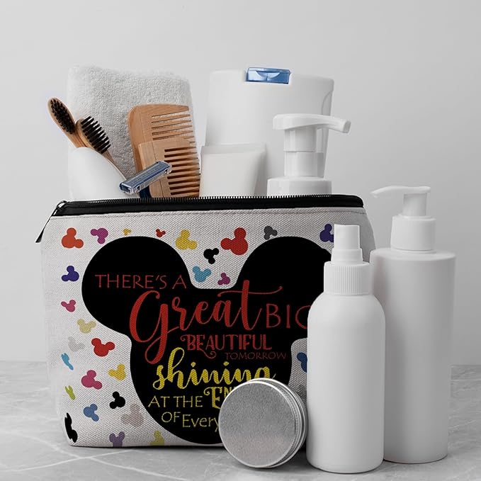 CLHHM Cartoon Mouse Makeup Bag, Fairytale Fans Mouse Family Cosmetic Bag Gift for Women, Teens, Animal Lovers, Sister, Birthday, Graduation, Mother’s Day Gift Idea, Christmas Gifts