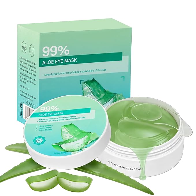 Belluxe Aloe Vera Under Eye Gel Patches - Cooling Eye Pads for Dark Circles, Soothing Puffy Eyes Treatment, Hydrating Eye Mask for Sensitive Skin