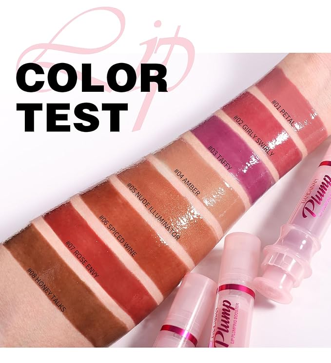 Plumping Lip Oil with Fresh Ginger Extract - Instant Fuller Lips, Ultra-Hydrating & Nourishing Glossy Lip Glow Oil, Lip Plumping Booster for Smooth, Defined Lips (#01 PETAL, 1)