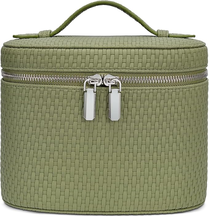 honitty Makeup Bag, Travel Make up Case with Compartments and Handle, Portable Cosmetic Organizer Bags,Toiletry Bag for Women
