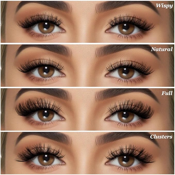 FARRED Lashes Wispy False Eyelashes 4 Styles Cat Eye Fake Lash Strips Natural Fluffy Soft Strip Eyelash Pack 20 Pairs Mink Short Cateye Lashes Natural Looking Wispies Easy Eye Lash for Beginners