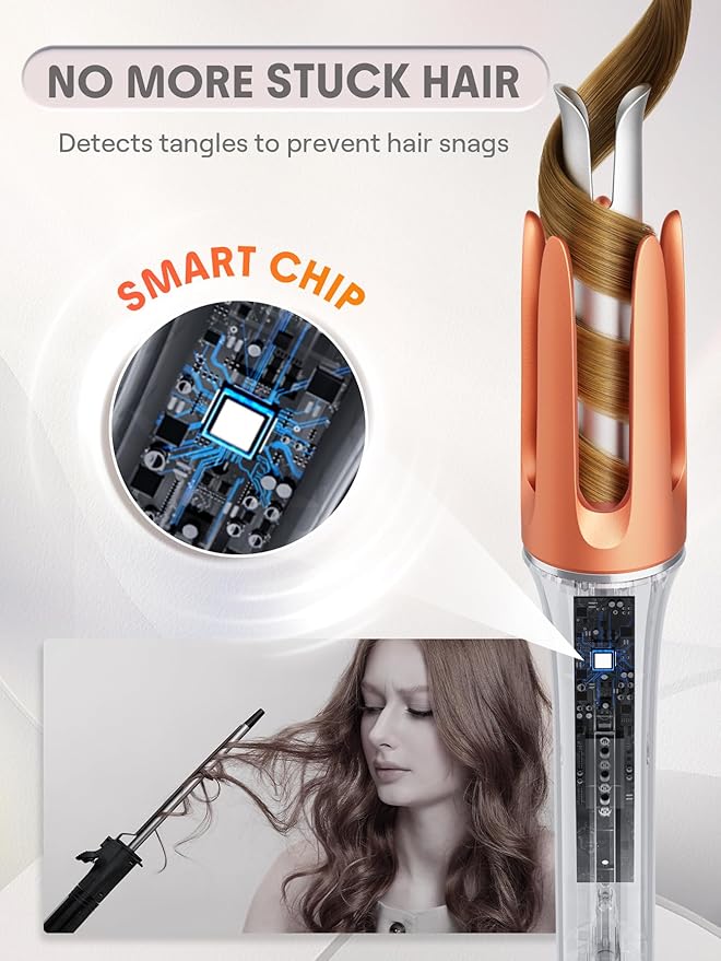 SHEGLAM Curling Iron Automatic Gift for Woman (Gold, 1 inch)