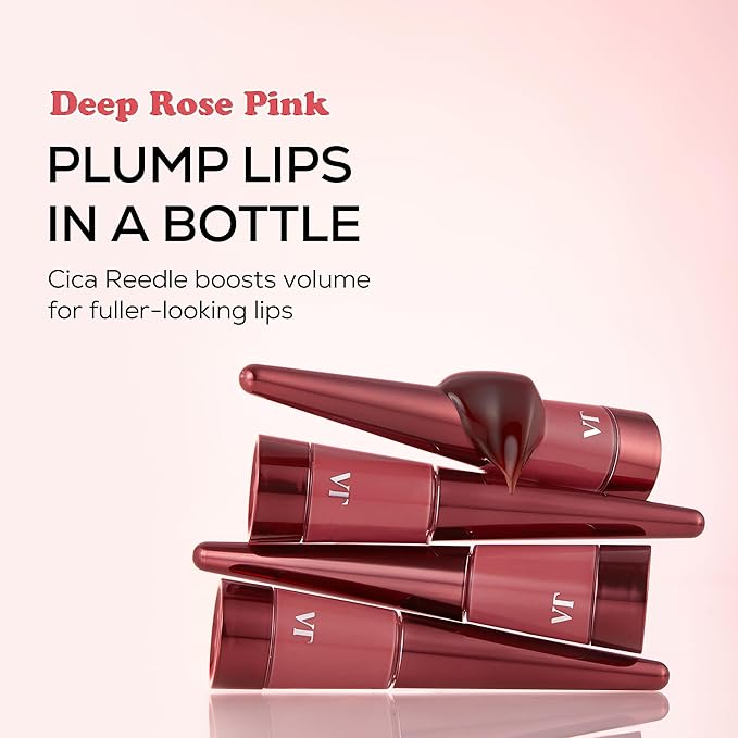 VT COSMETICS Reedle Shot Lip Plumper, Hydrate & Volumize Lip Gloss, Smooth Lip Wrinkles, Korean Lip Plumper, High Shine, Lip Enhancer, Hyaluronic Acid, 0.15 oz. (Rose Berry)