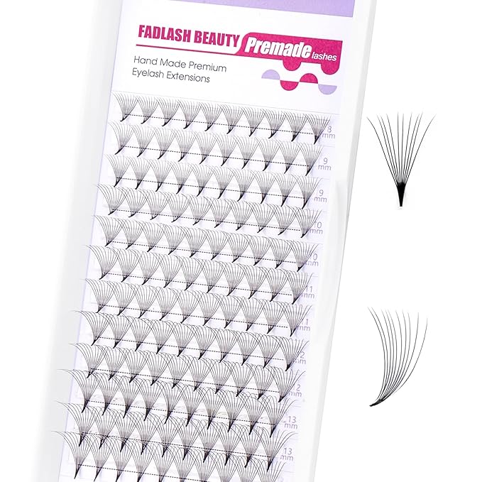 Premade Fans Eyelash Extensions 0.07D Curl Individual Lashes 10D Premade Easy Fan Lashes Soft Lash Extensions 8-14mm for Professional Salon Use(0.07D-8-14mm)