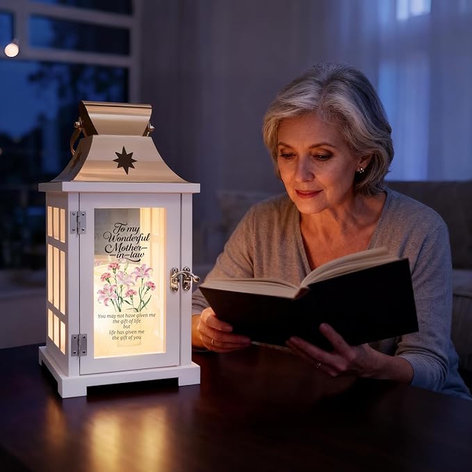 Mother in Law Gifts - Candle Warmer Lamp with Timer Dimmer, Heartfelt Wax Melter Lantern for Mother in Law Birthday Mothers Day Christmas