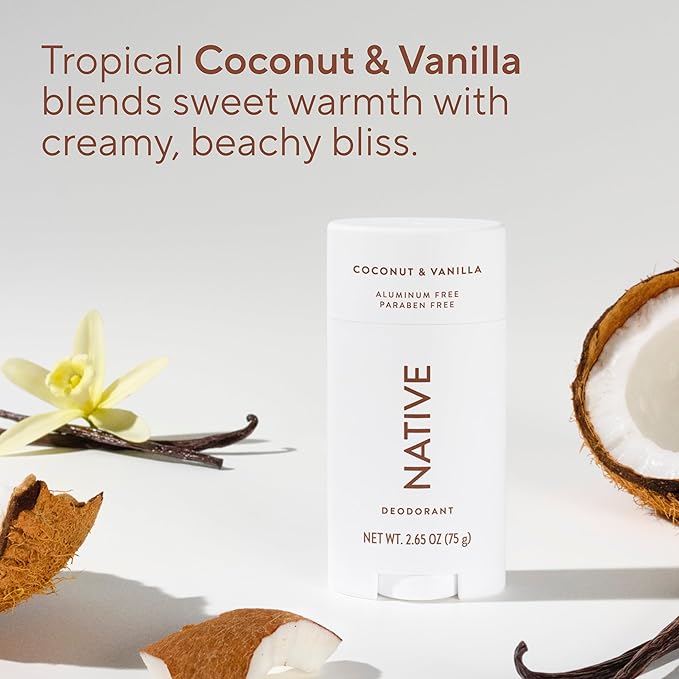 Native Coconut & Vanilla Twin Pack Deodorant Bundle 2 x 2.3 oz