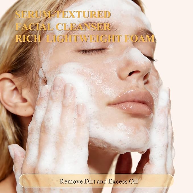 Hydrating Face Wash, Light Makeup Remover Facial Cleanser with Ginseng Centella for Dry and Sensitive Skin, Gentle Daily Foaming Cleansing Gel for Women Men, Alcohol Fragrance Free, 125ml
