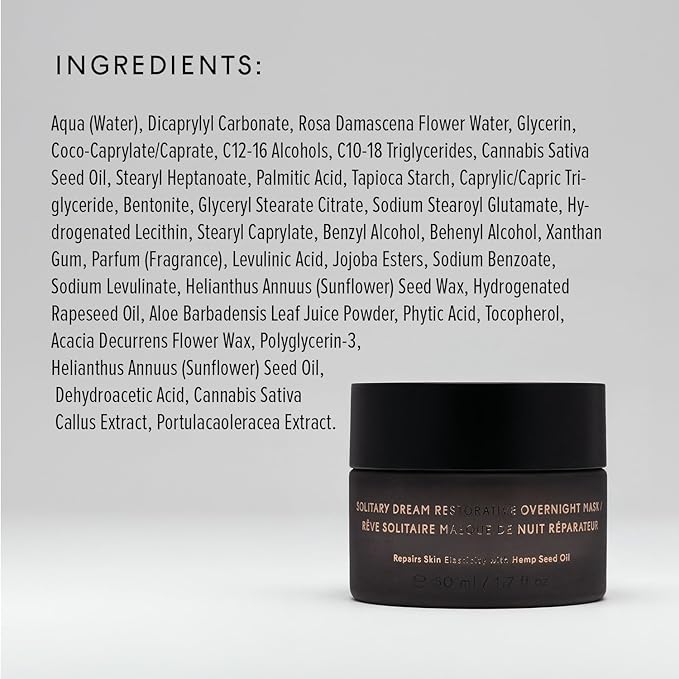 The Untamed Solitary Dream Restorative Overnight Mask 1.7 fl oz – Hydrating Night Cream with Hemp Seed Oil & Purslane – Helps Soothe, Firm & Balance Skin – Vegan & Cruelty-Free
