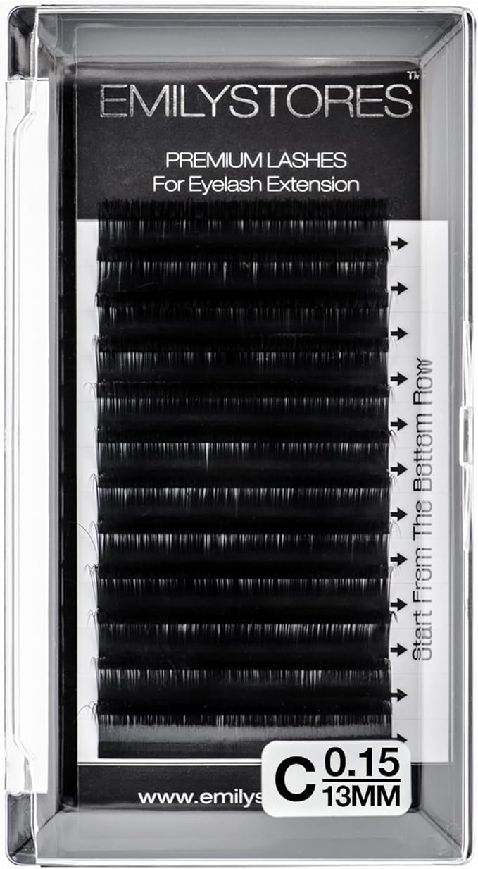 Eyelash Extensions 0.15mm Thickness C Curl 13mm Length Individual Volume Natural Eyelashes For Lash Extensions(0.15,C,13mm)