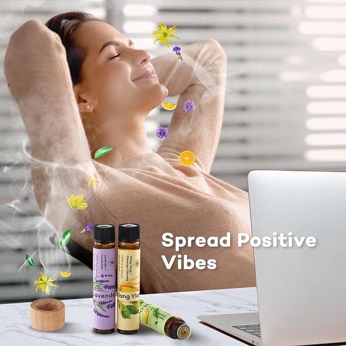 Umisleep High-Potency Essential Oils Set for Better Sleep & Relaxation - Long-Lasting Essential Oils for Diffusers, Aromatherapy, Humidifiers, Lavender, Sweet Orange, Ylang-Ylang, 3 x 10 ml, Gift Set