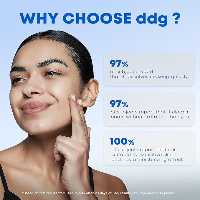 ddg Cleansing Balm Makeup Remover for Sensitive Skin,Eye Makeup Remover & Facial Cleanser for Waterproof Makeup Removal,Vegan Plant Oils,Nourishing & Hydrating,3.38floz/100ml