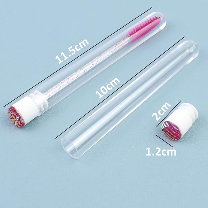 20 Sets Mascara Wand Tube Diamond Eyelash Spoolies Rose Mascara Brushes Lash Brush Makeup Tool Applicator Eyelash Brush Tubes Makeup Brush (4C-Rose)