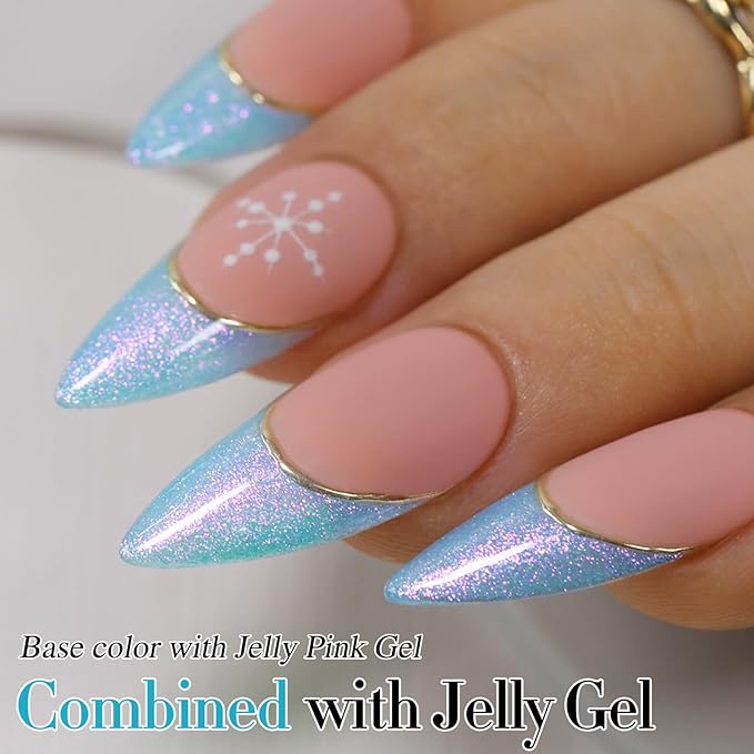 Double Rhythm 15ML Glitter Gel Polish Shimmer Reflective Holographic Color Magnetic for Nail Art Salon DIY at Home (B1140)