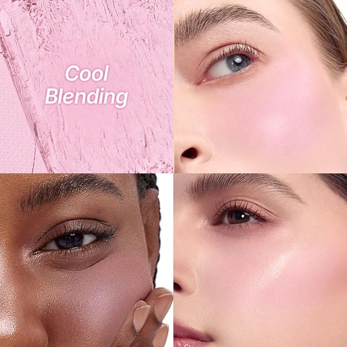Dasique Blending Mood Cheek #02 Cool Blending l Cruelty-Free l 4 Blendable Shades in Lightweight, Long-lasting, Smooth Powder