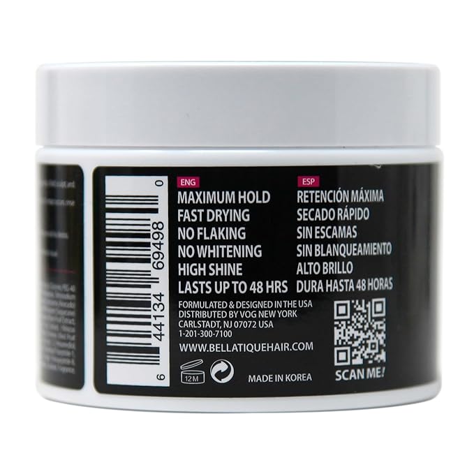 BELLATIQUE GOLD Braiding Gel Maximum Hold for LOC & Twist - No Flaking, No Whitening, Fast Drying, High Shine, Cool & Refreshing, Long Lasting Hold (15 oz)