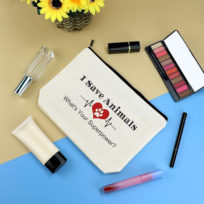 Veterinarian Gifts for Women Animal Lover Gift Makeup Cosmetic Bag Vet Tech Gift Veterinarian Appreciation Gifts Animal Rescue Thank You Gift Veterinary Medicine Students Graduation Birthday Gift