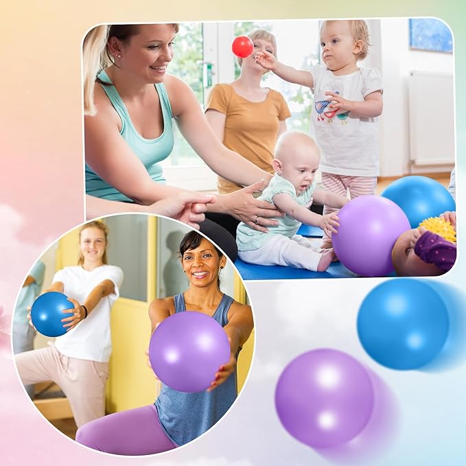 Aoriher 10 Pcs Small Exercise Pilates Ball 9 Inch Mini Yoga Balls Anti Burst and Slip for Stability, Fitness, Physical Therapy, Stretching & Core Strength Workout at Home Gym Office