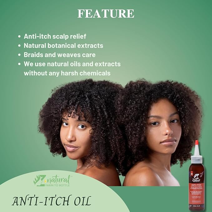 Z’natural Scalp Oil for Dry Itchy Scalp | Anti Dandruff Hair Growth Oil | Natural Ingredient Rosemary, Aloe Vera, Blue Pea Butterfly & Willow Bark | Anti-Itch Relief with Cruelty Free Formula – 118 ml
