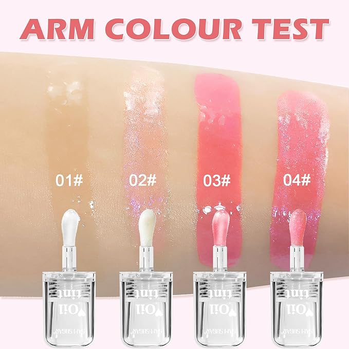 Plumping Lip Oil Tint,Moisturizing Transparent Color Changing Lip Plumping