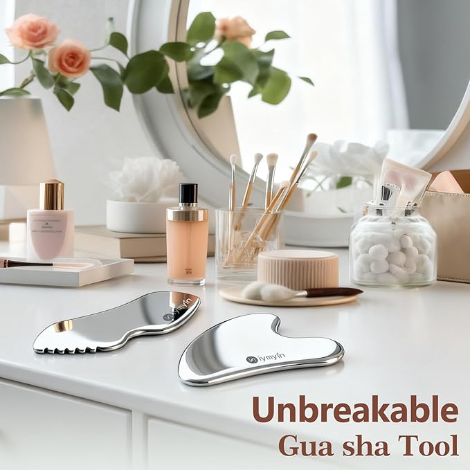 5-in-1 Stainless Steel Muscle & Fascia Scraper Tool Set, for Body Skin Massage and Sore Muscles, Myofascial, Iastm Tools, Soft Tissue Mobilization Tools, Full Body Gua Sha Kit, New Year Gift (5PCS)