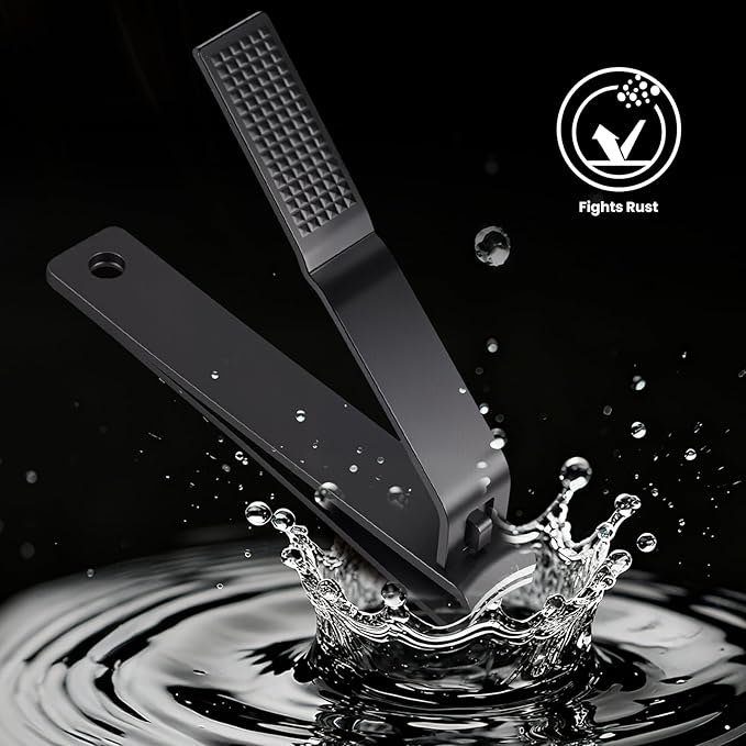 Black Nail Clippers Set: Fingernail & Toenail Clippers for Men, Women & Seniors Ergonomic Comfort
