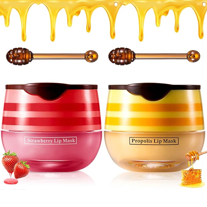 2PCS Strawberry & Honey Lip Balm,