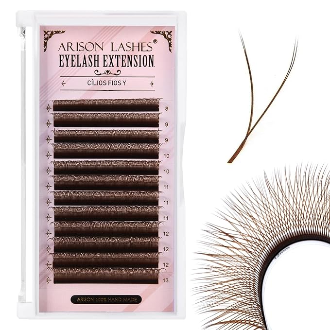 dark brown YY Eyelash Extension Lashes D Curl 0.07mm, 8-15mm Faux Mink Cluster Lash Extensions Soft Y Lashes Extensions Premade (8-15MM, 0.07-D,dark brown)