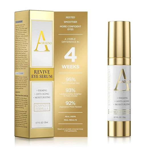 Abarno Hydrating Eye Serum for Dark Circles and Puffiness – Caffeine, Retinol, Niacinamide, Peptides – Anti-Wrinkle, Firming, Smooths Fine Lines – Under Eye Treatment – 0.7 fl. oz