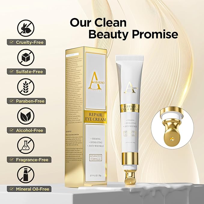 Abarno Retinol Eye Cream for Dark Circles and Puffiness – Hydrating Eye Serum for Wrinkles and Fine Lines, Anti-Aging Under eye Cream for Women, 0.71 fl oz
