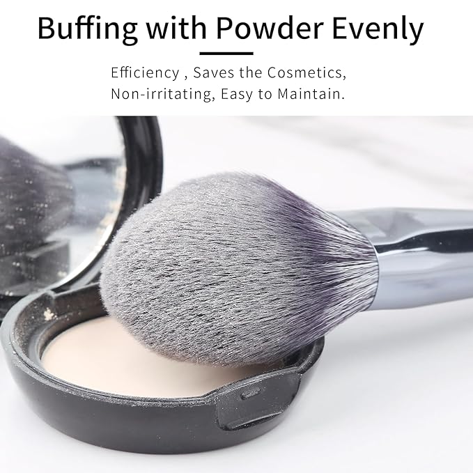 ENZO KEN Natural Purple Badger Hair Makeup Brushes Set Professional, Walnut Makeup Brush Set with Case, Cosmetic Brushes Makeup Set, Natural Makeup Brushes, Natural Bristle Makeup Brushes - ShuiMo