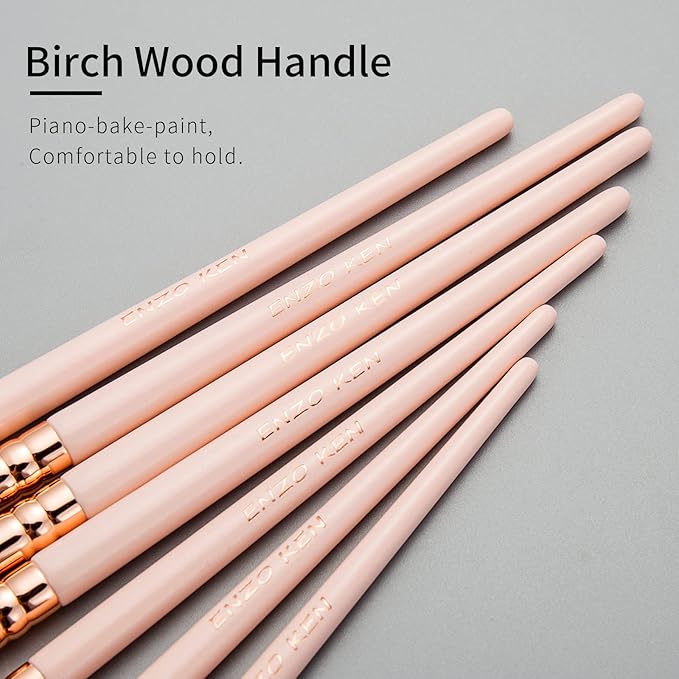 ENZO KEN Natural Goat Hair Eye Shadow Brush Set Professional, Blending Eyeshadow Brush Set with Case, Small Nose Contour Brushes, Natural Hair Eyeshadow Brushes, Eye Brush, Eyeshadow Blending Brush.