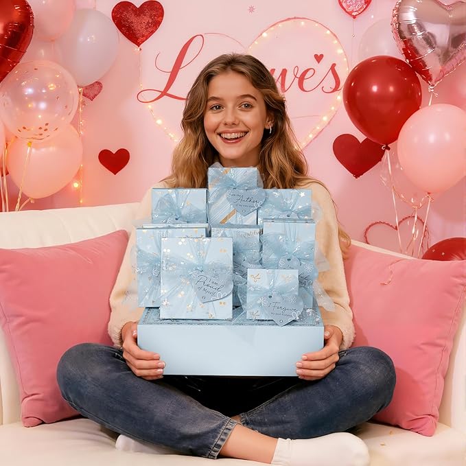 Teen Girl Gifts Trendy Stuff, 10 Positive Affirmation Cards & Empowering Challenges to Unlock 10 Wrapped Makeup Gift Set Motivational Birthday Valentines Day Gift Basket for Tween & Teenage Girls