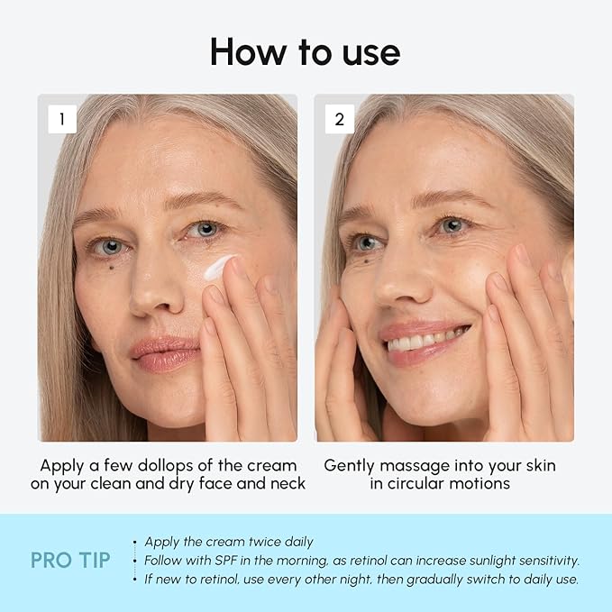 MAREE Face Moisturizer Retinol Cream for Face - Daily Wrinkle Cream for Women - Anti Aging Face Cream - Facial Moisturizer with Collagen - Crema Hidratante Para la Cara for Skin Tightening