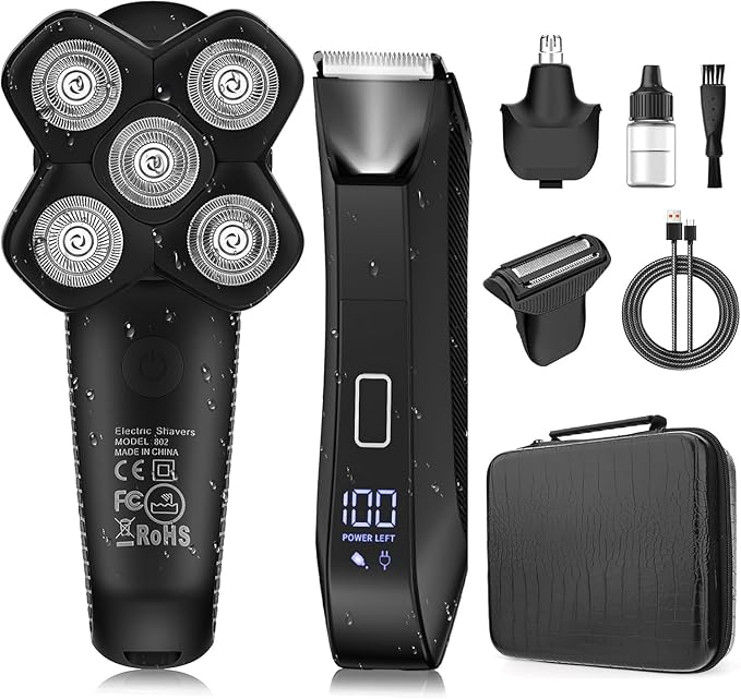 Manscape Body and Ball Trimmer for Men, Bald Head & Body Shaver, Mens Grooming Kits Pubic Groin Hair Trimmer, Body Groomer Electric Razors for Smooth Shaving, IPX7 Waterproof