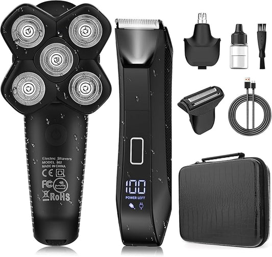 Manscape Body and Ball Trimmer for Men, Bald Head & Body Shaver, Mens Grooming Kits Pubic Groin Hair Trimmer, Body Groomer Electric Razors for Smooth Shaving, IPX7 Waterproof