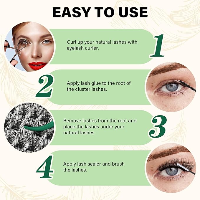Lash Clusters 144pcs Individual Lashes D Curl 14mm Eyelash Clusters KEYYOU Air Touch Cluster Lashes Super Lightweight Soft Wispy Comfortable Easy DIY at Home(Air01-D-14mm)